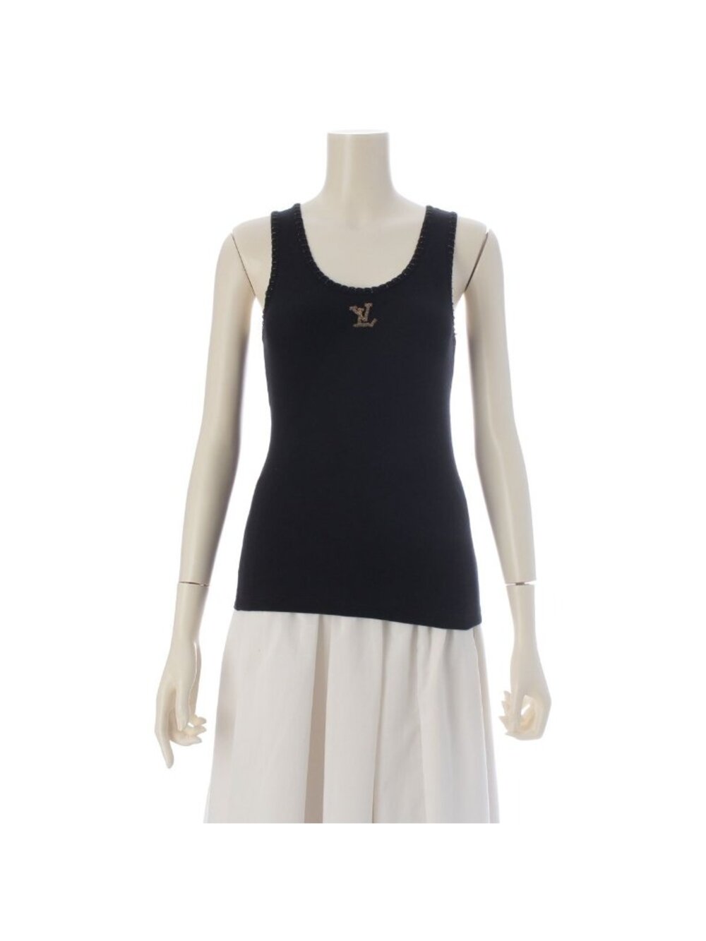 Louis Vuitton Cotton LV Beaded Tank Top Black